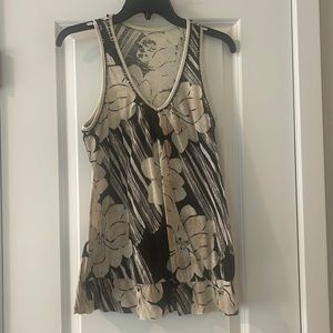 ANTHROPOLOGIE Black/Cream Floral Top